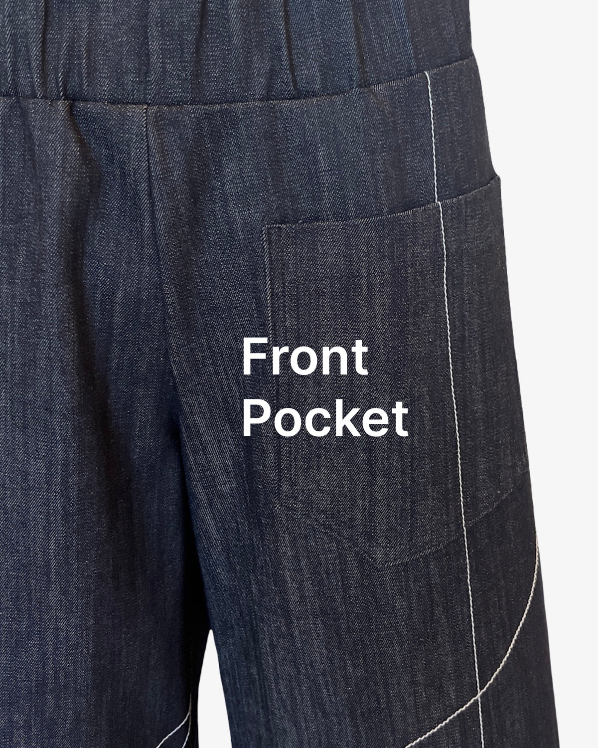 Scribble Step Stitch Pants V2 | Striated Denim