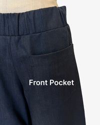 Step Stitch Crop Pants V2 | Dark Denim + White