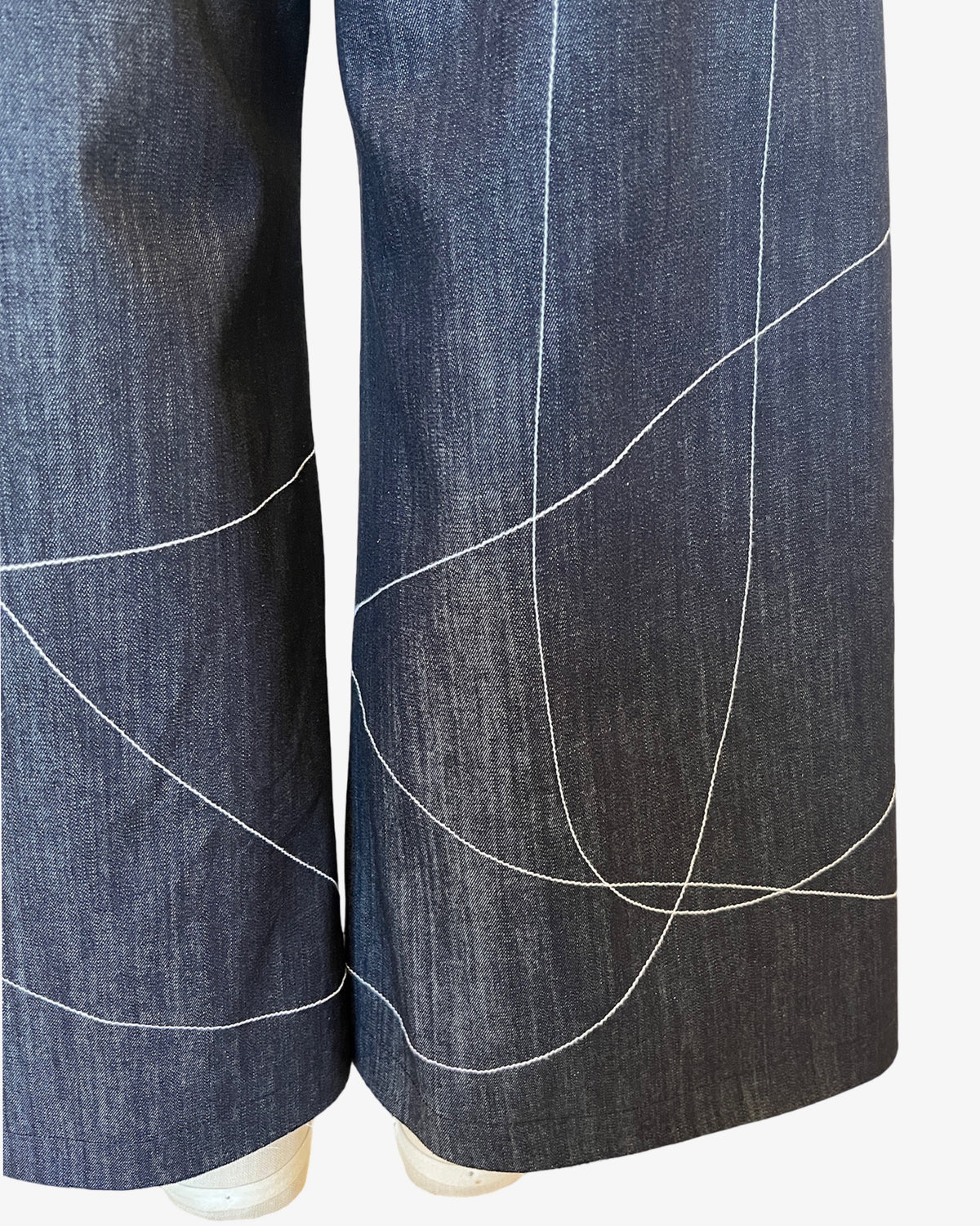 Scribble Step Stitch Pants V2 | Striated Denim