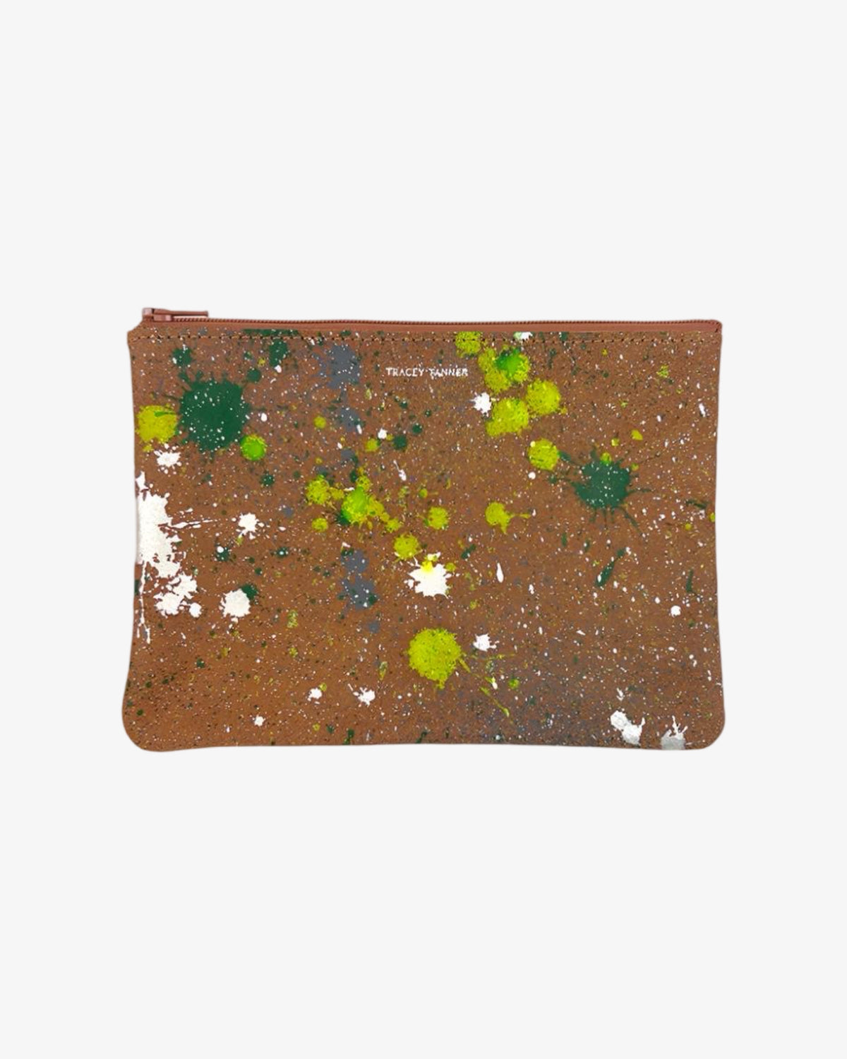 Medium Zip Pouch | Splatter Green Silver