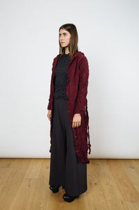 Moth Hooded Trench Coat | Wine