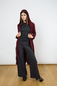 Moth Hooded Trench Coat | Wine