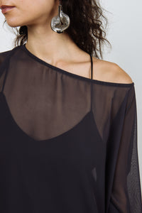 Square Top | Sheer Charcoal