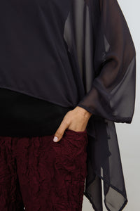 Square Top | Sheer Charcoal