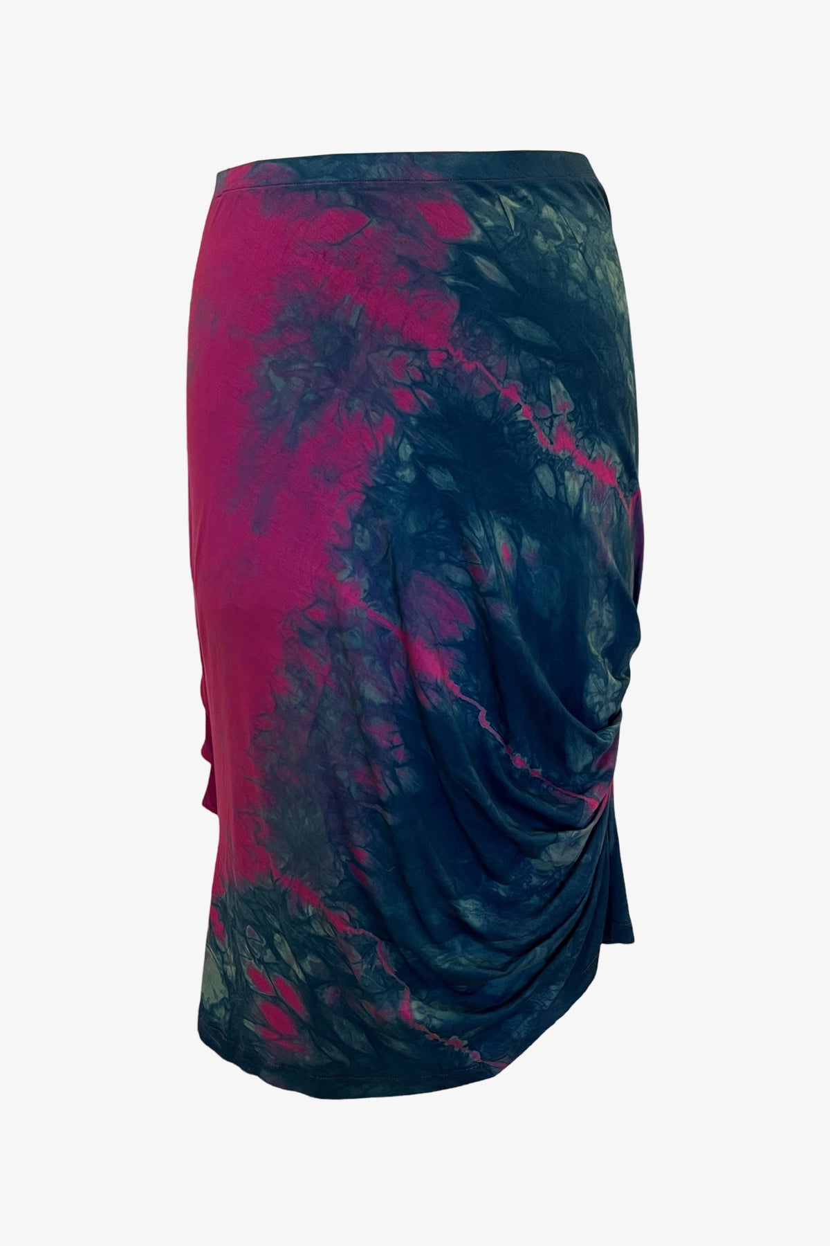 Caterpillar Knee Skirt | Indigo Orchid Tie Dye