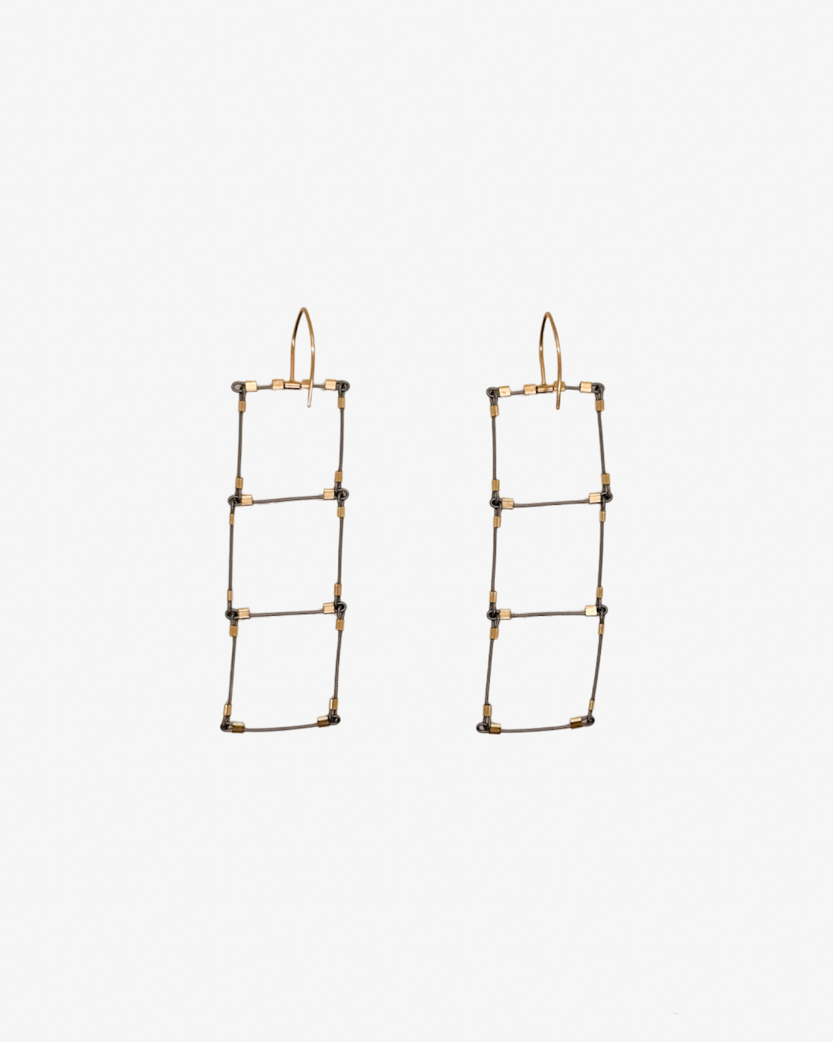 Ladder Hook Earrings | Steel/Gold