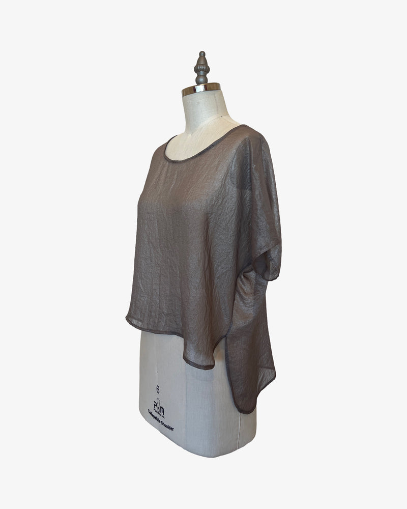 Cropped Easy Tee | Sheer Champagne Shimmer