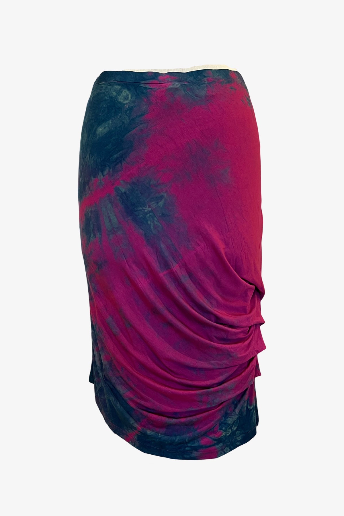 Caterpillar Knee Skirt | Indigo Orchid Tie Dye