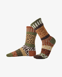 Mismatched Cotton Crew Socks | Savanna Crew Socks 
