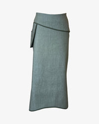 Drop Pocket Maxi Skirt | Olive Denim