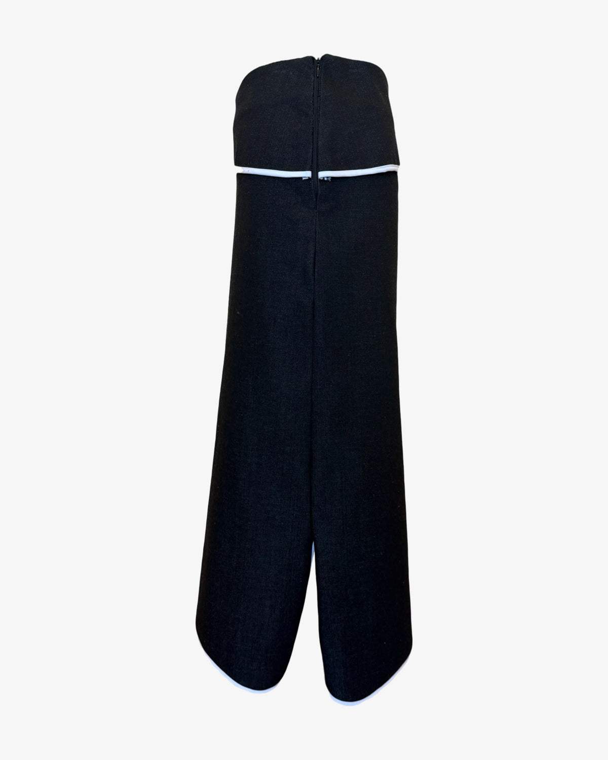 Drop Pocket Maxi Skirt | Black Denim+White
