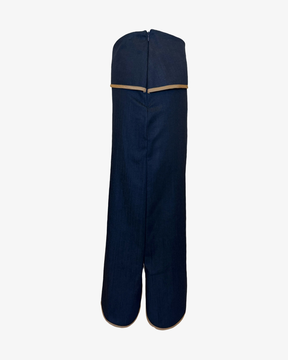 Drop Pocket Maxi Skirt | Dark Denim+Tan