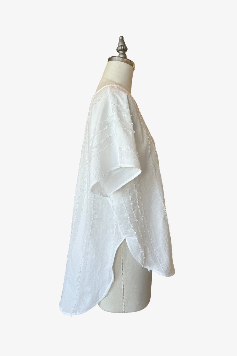 Easy Tee | Textured White Stripe