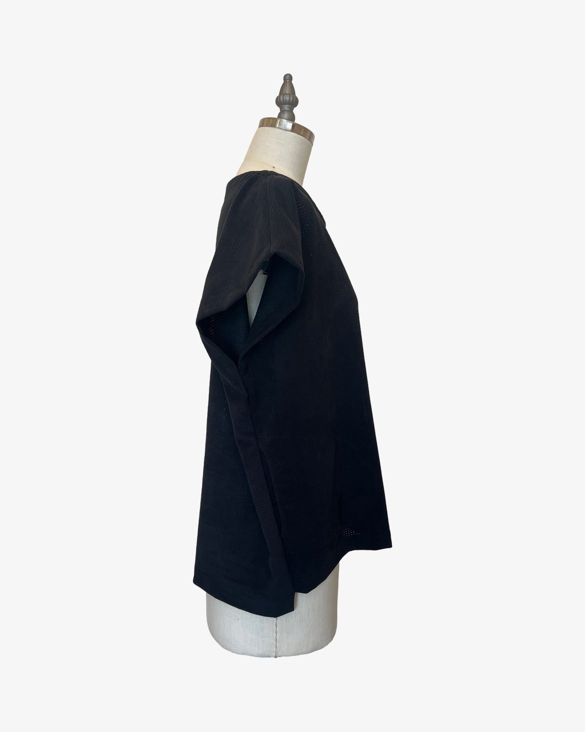 Box Top | Black Perforated Ultrasuede