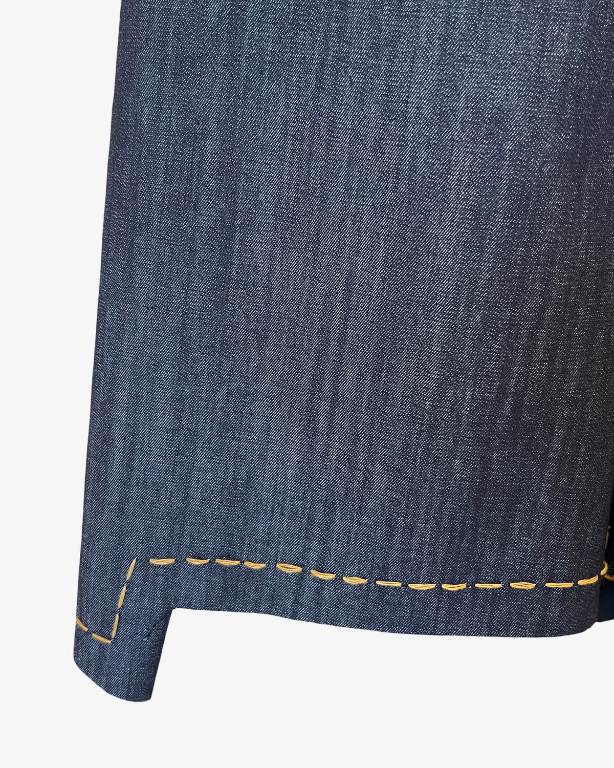 Step Stitch Crop Pants V2 | Striated Denim + Gold