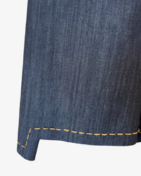 Step Stitch Crop Pants V2 | Striated Denim + Gold