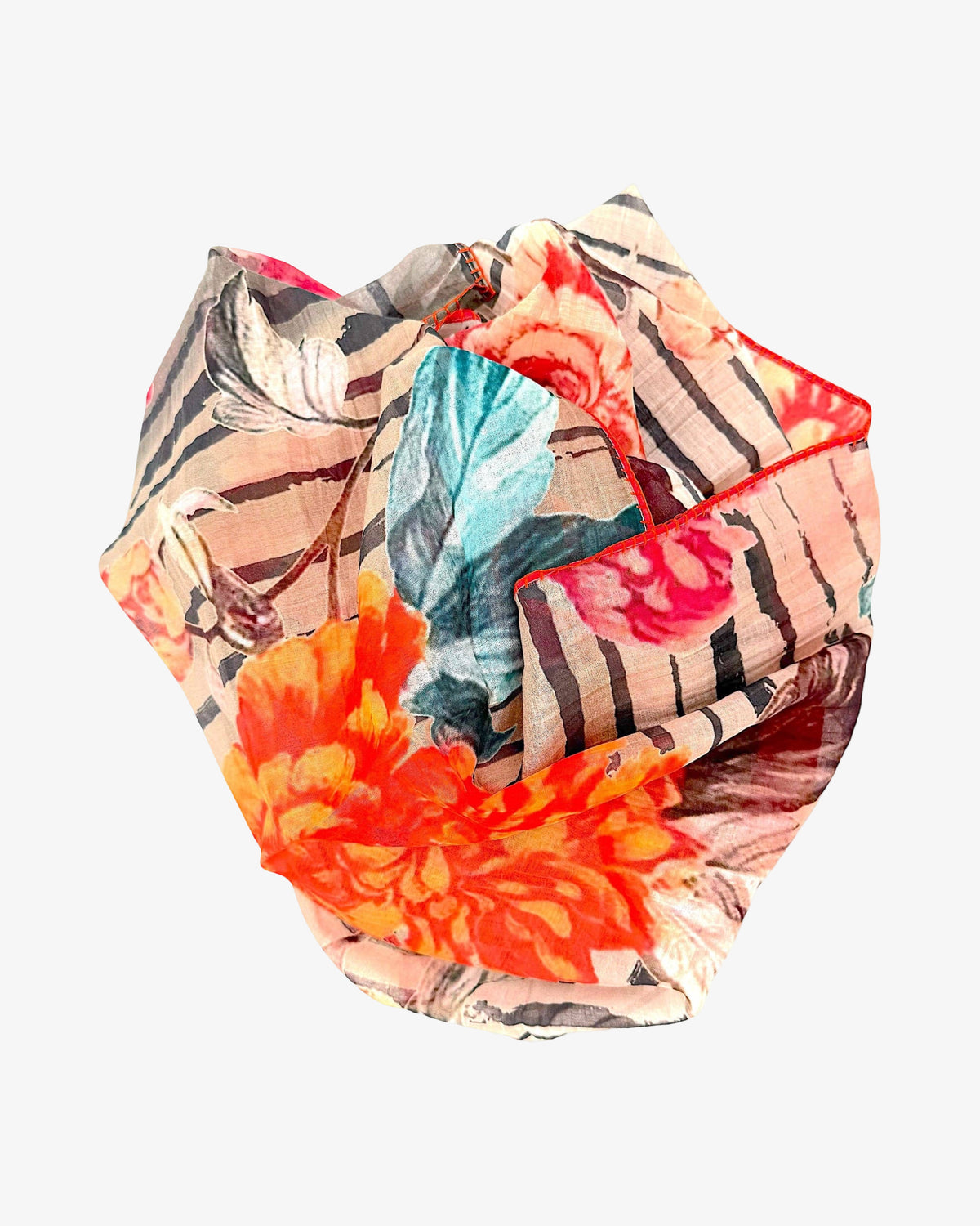 Cotton Silk Scarf | Floral