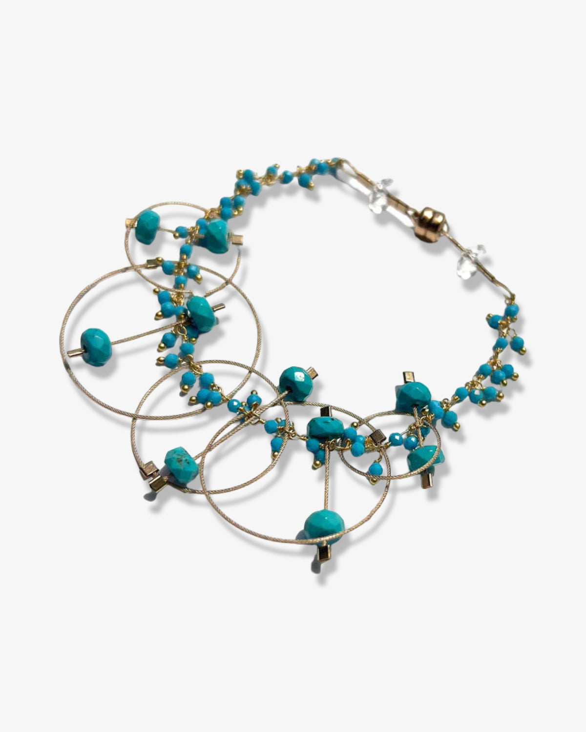 Delightful Caviar Clusters Bracelet | Turquoise/Gold