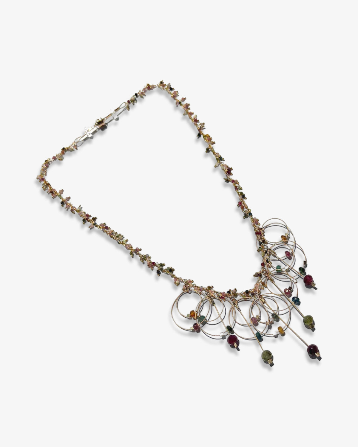 Delightful Caviar Clusters Necklace | Tourmaline/Gold