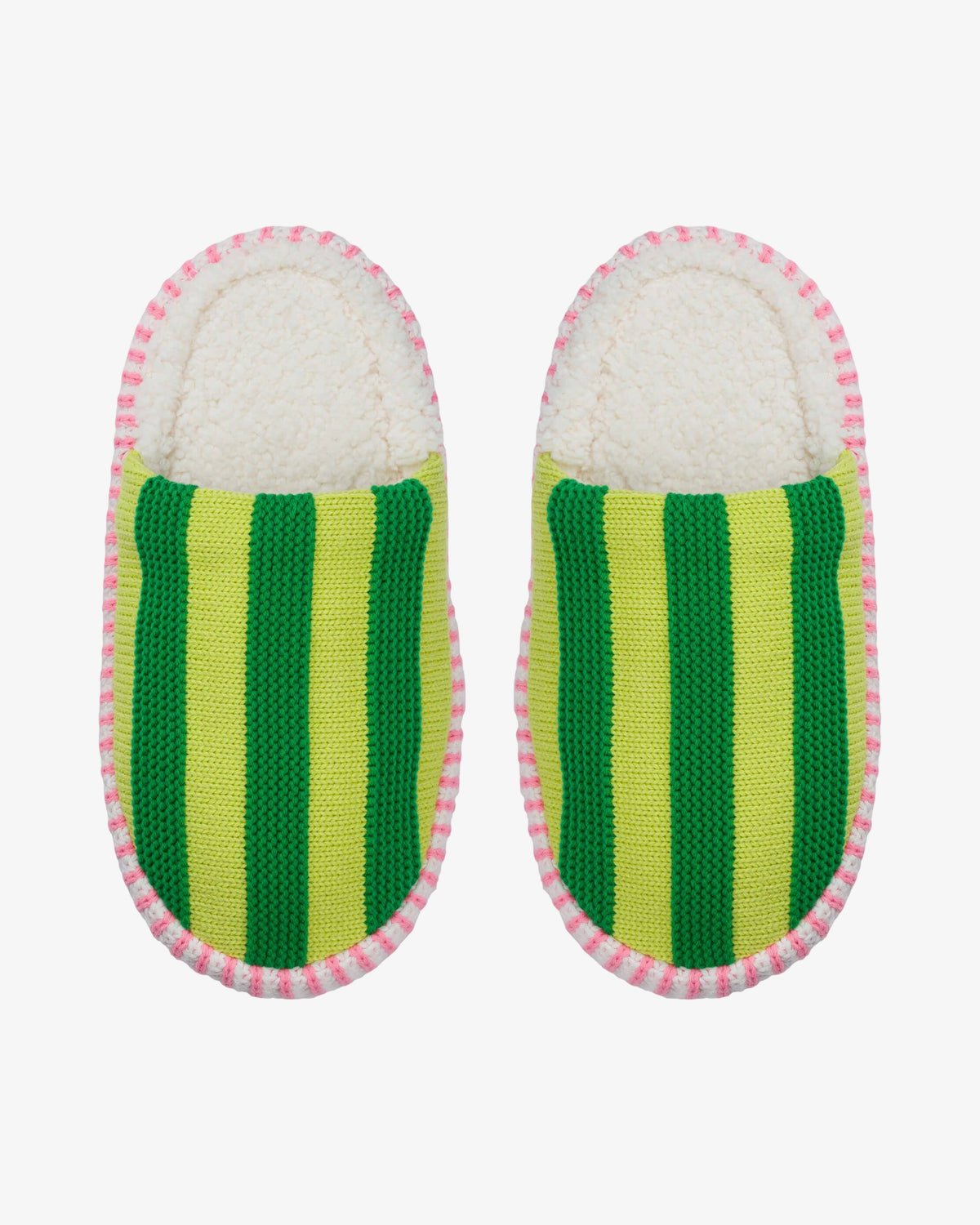 Super Stripe Slide Slippers | Lime Green
