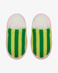Super Stripe Slide Slippers | Lime Green