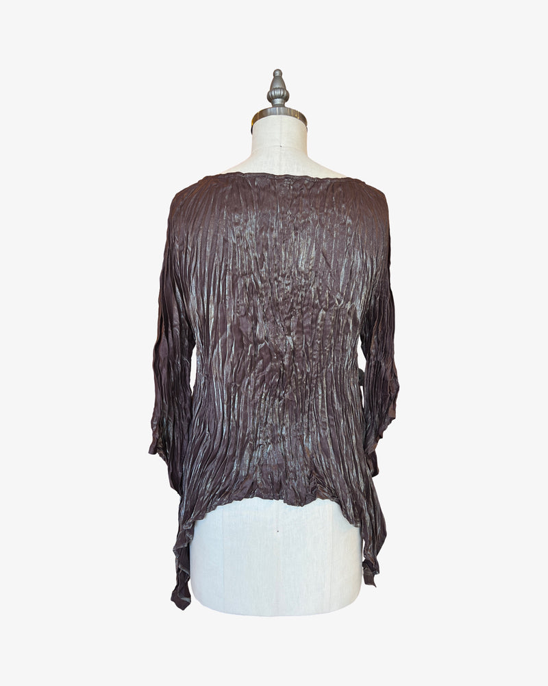Twisted Square Top | Metallic Raisin
