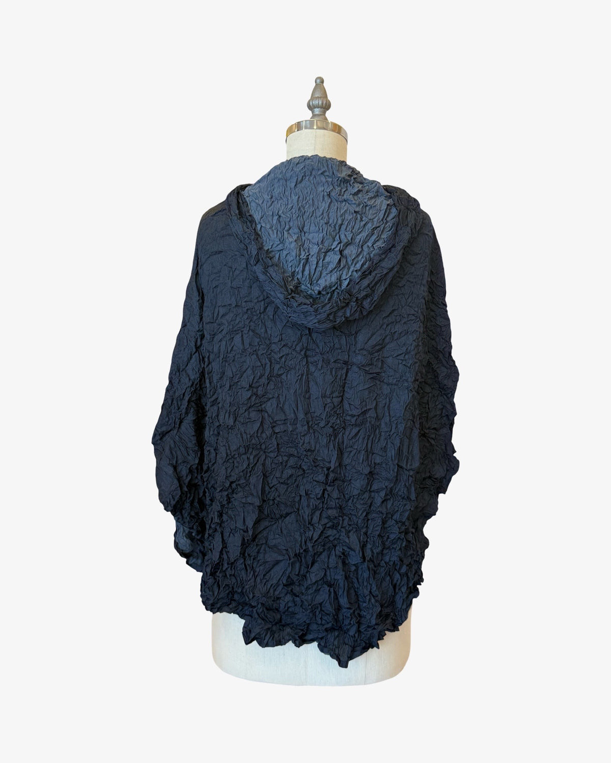 Moth Pebble Poncho | Silky Midnight Blue