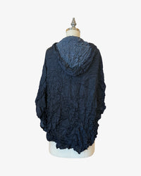 Moth Pebble Poncho | Silky Midnight Blue