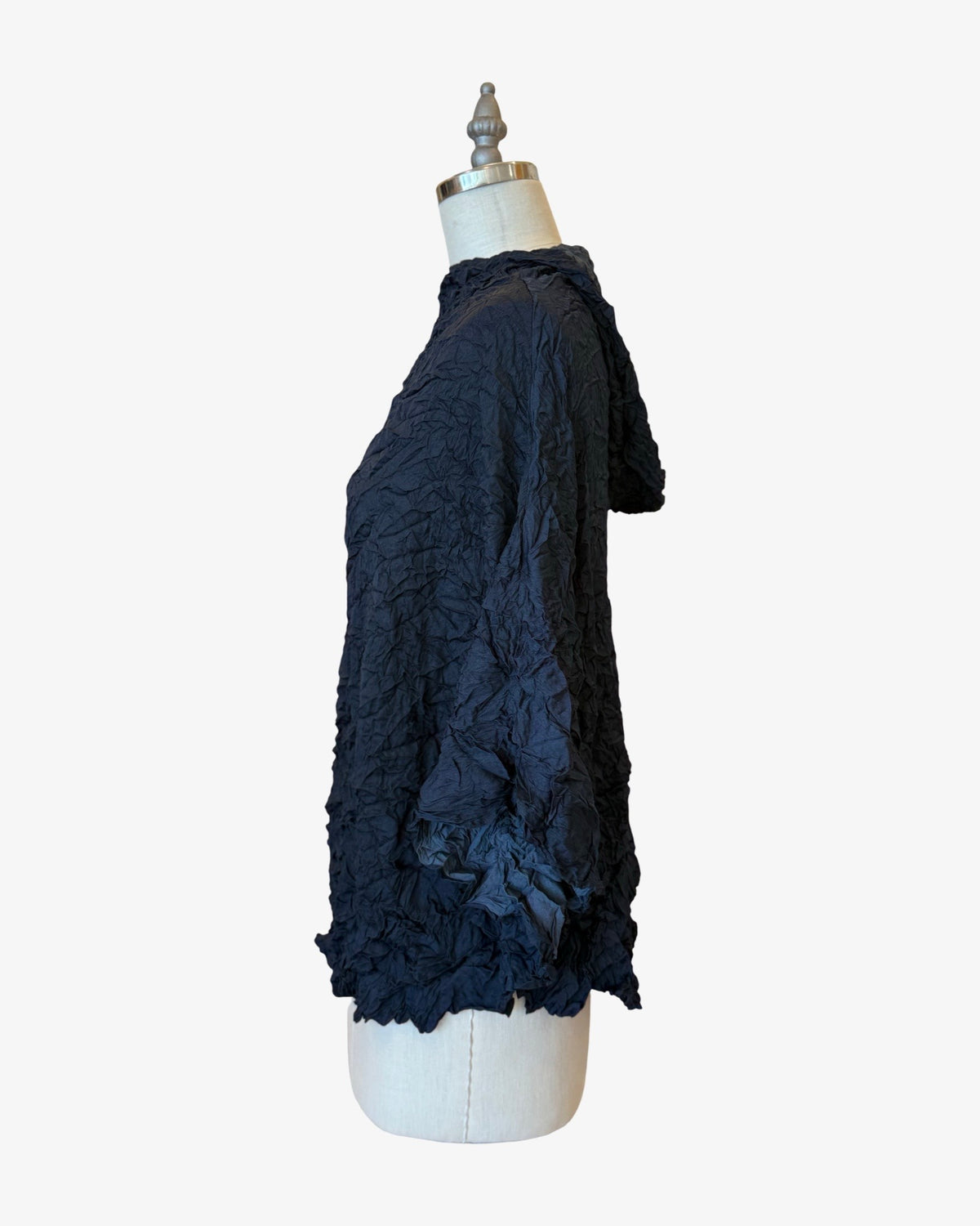 Moth Pebble Poncho | Silky Midnight Blue
