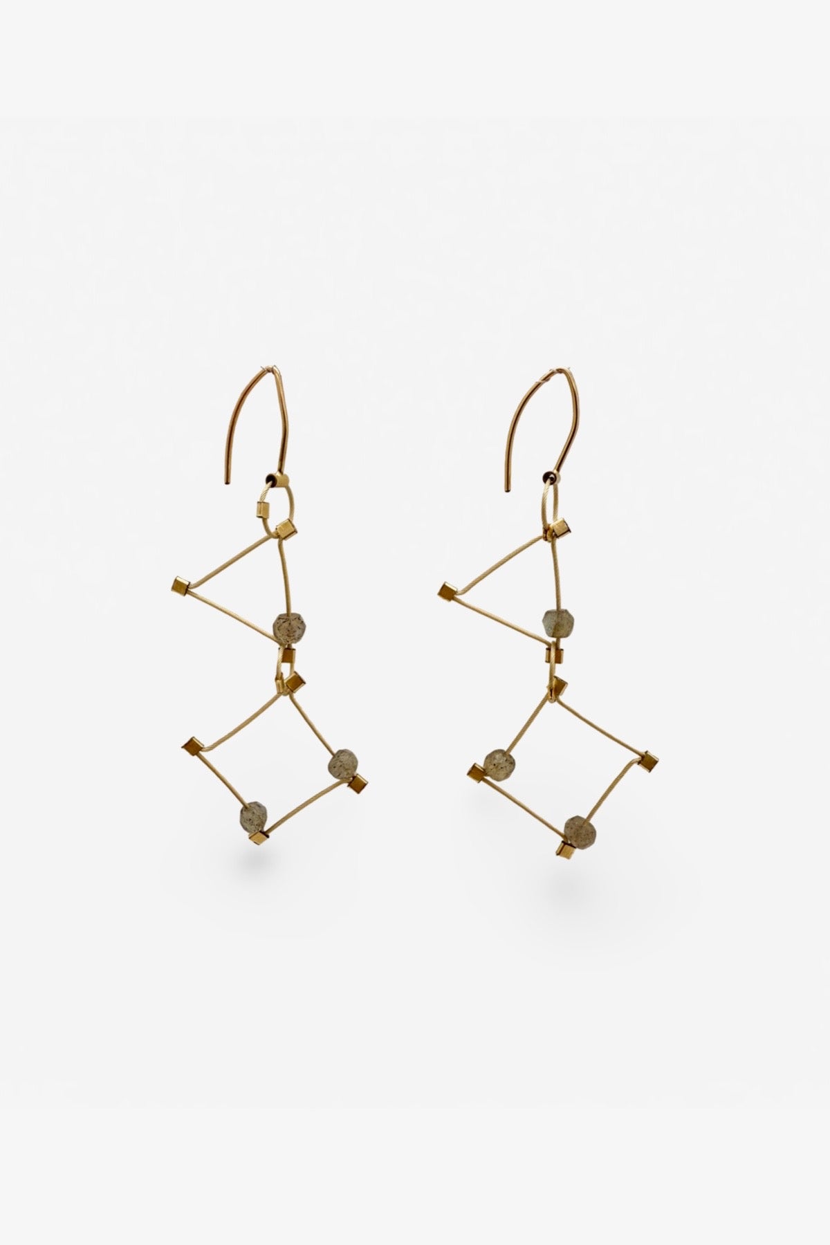Shape Hook Earrings | Labradorite/Gold