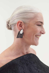 Audrey Earrings | Silver + Pewter