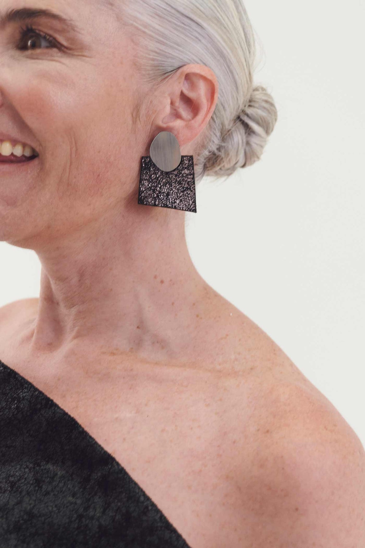 Audrey Earrings | Silver + Pewter