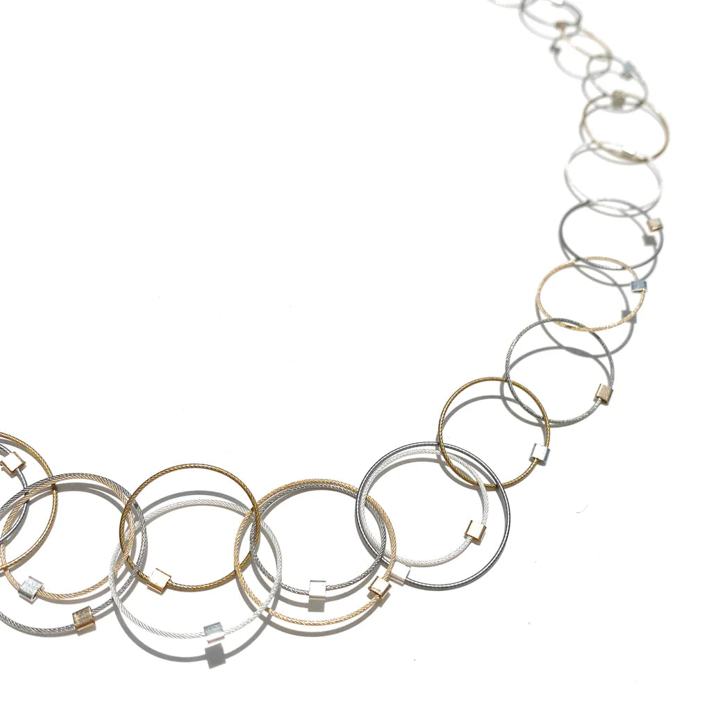 Interlock Necklace | Steel/Gold