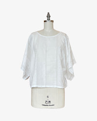 Lisbon Top | Textured White Stripe
