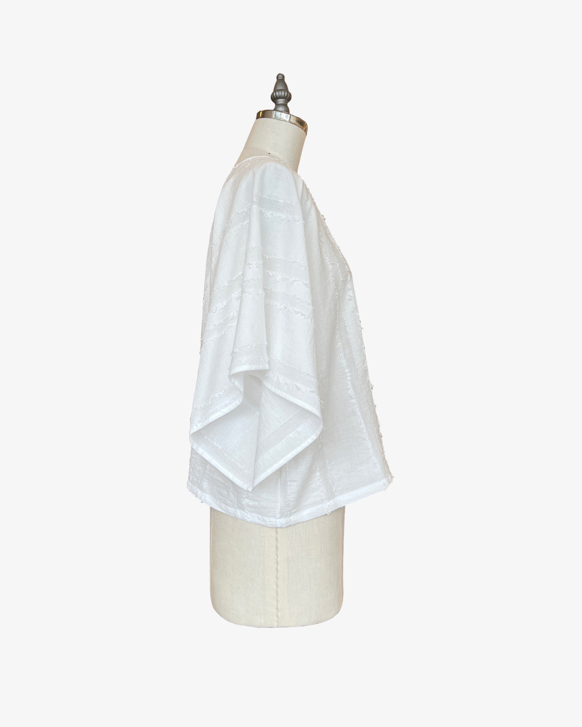 Lisbon Top | Textured White Stripe