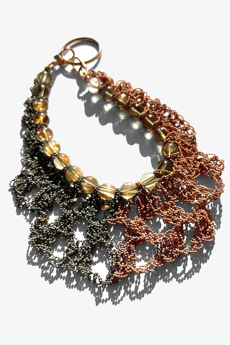Sandstone Colorblocked Crochet Necklace