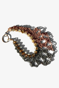 Sandstone Colorblocked Crochet Necklace