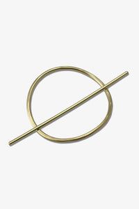 Abstract Oval Brass Hair Slide | Large