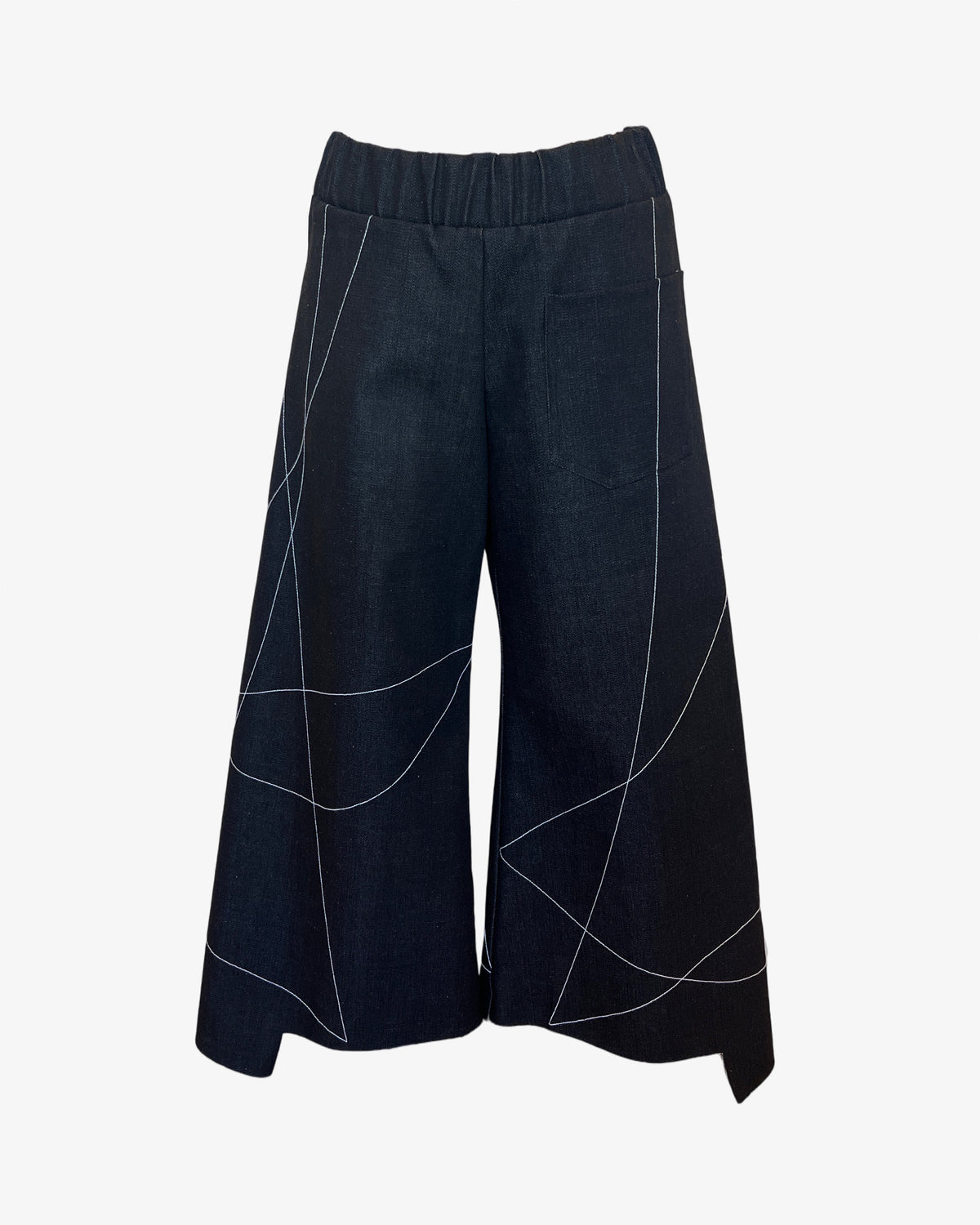 Scribble Step Stitch Pants V2 | Black Denim