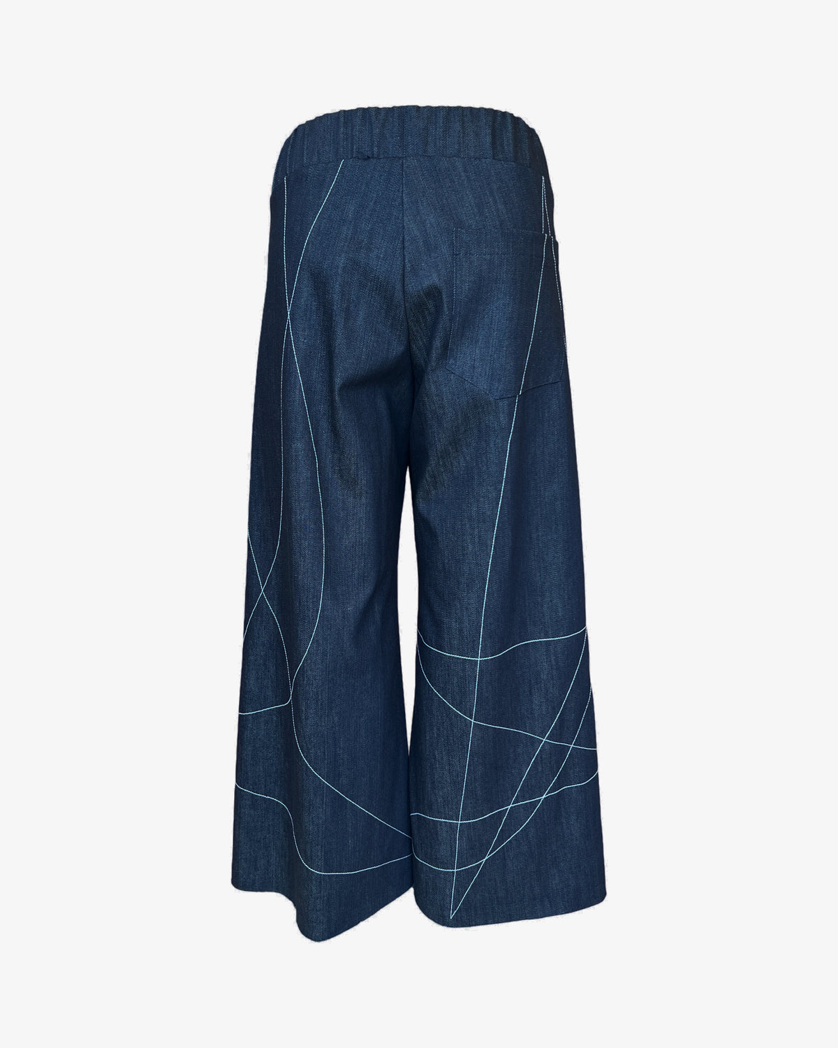 Scribble Step Stitch Pants V2 | Indigo Denim