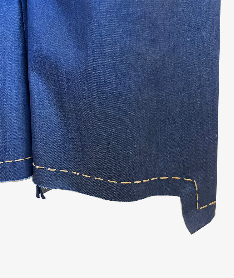 Step Stitch Crop Pants V2 | Dark Denim + Gold
