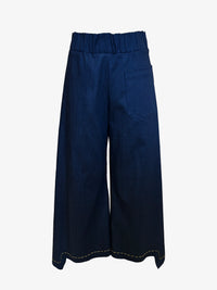 Step Stitch Crop Pants V2 | Dark Denim + Gold