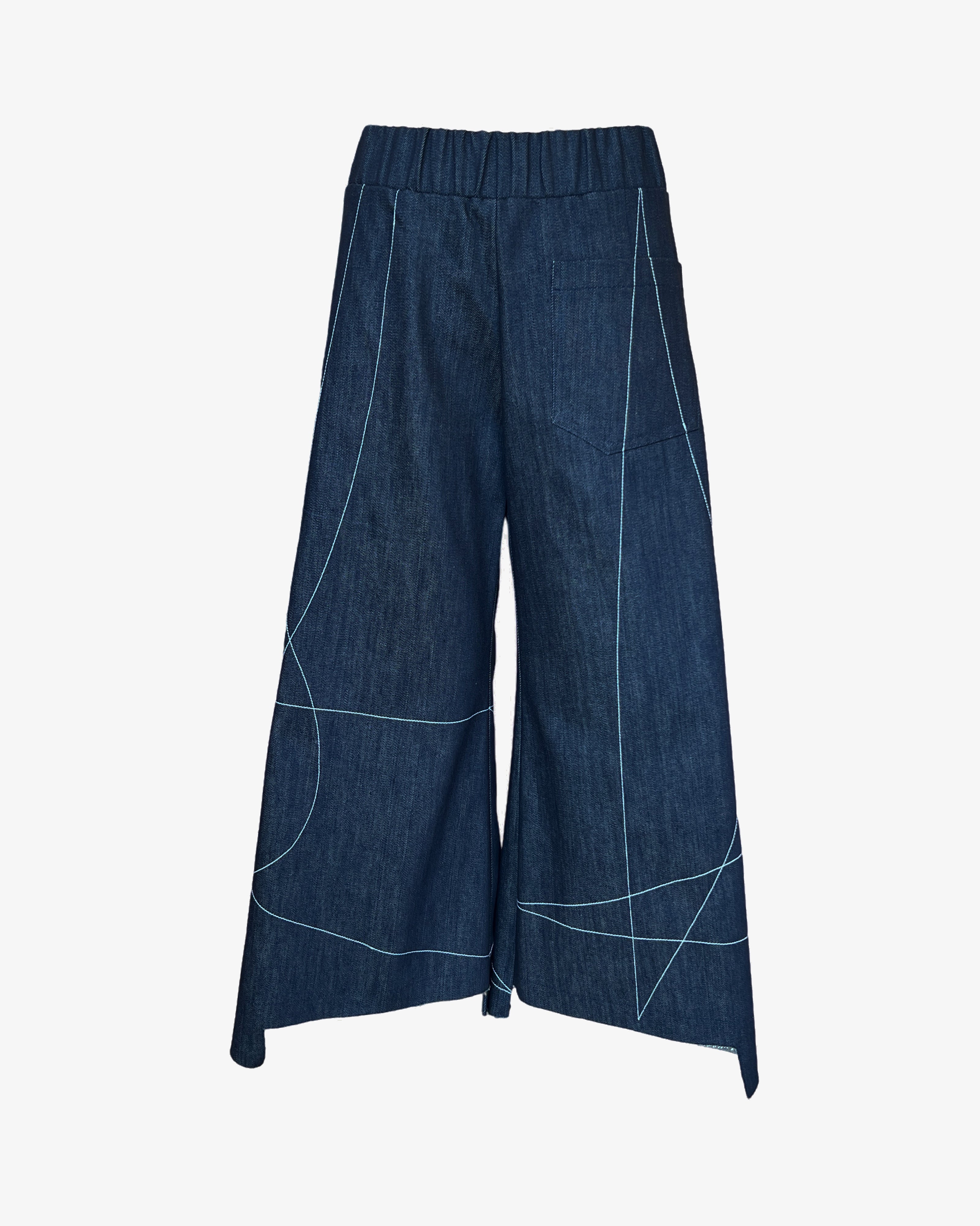 Scribble Step Stitch Pants V2 | Indigo Denim – Carol Young