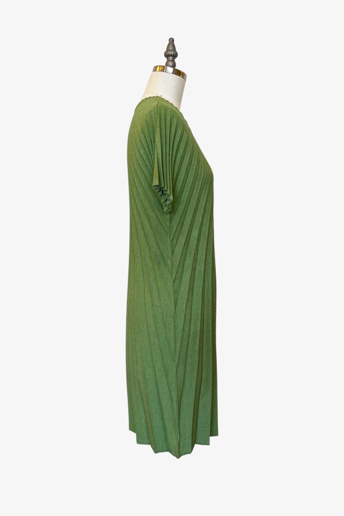 Reversible V-neck Sunburst Dress | Forest