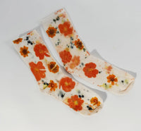 Flower Power Cotton Crew Sock | Cream Floral