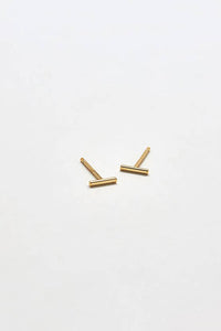 Gold Mini Bar Earrings