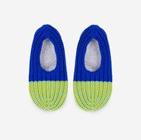 Colorblock Knit Slippers | Cobalt Yellow