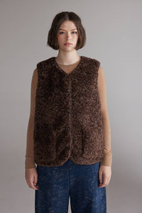 Reversible Teddy Vest | Chocolate/Leopard