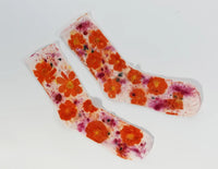 Flower Power Cotton Crew Sock | Cream Floral