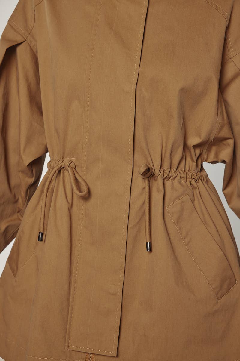 Tie Waist Utility Jacket | Khaki